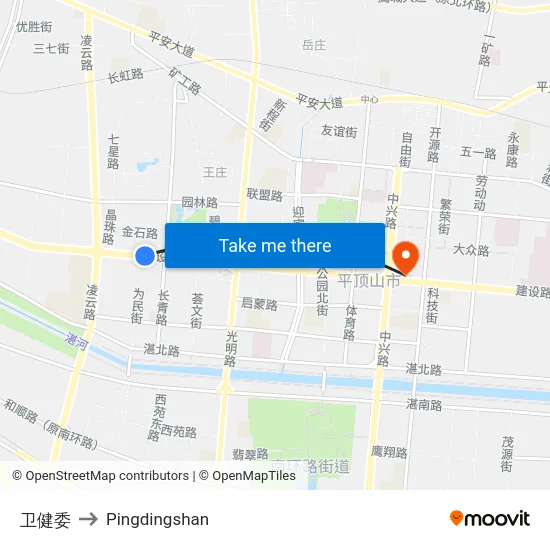 卫健委 to Pingdingshan map