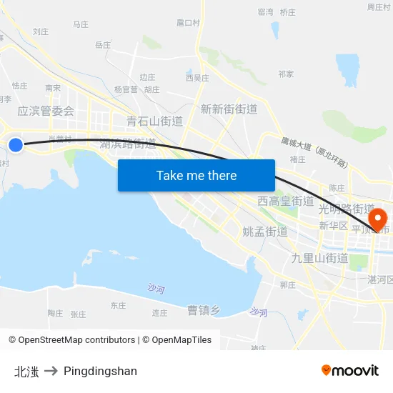 北滍 to Pingdingshan map