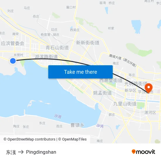 东滍 to Pingdingshan map