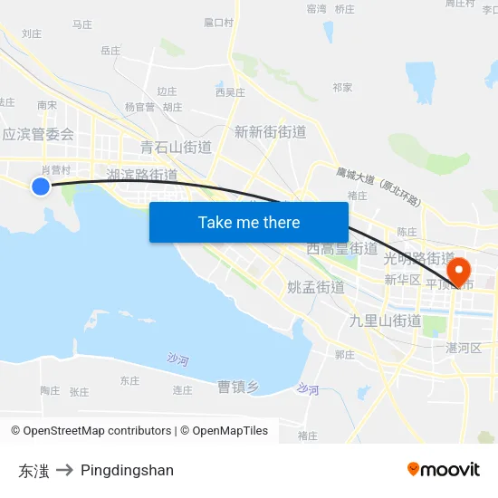 东滍 to Pingdingshan map