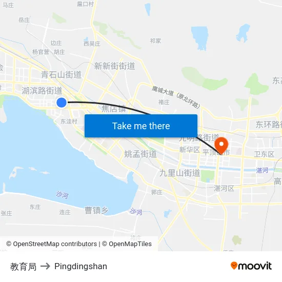教育局 to Pingdingshan map