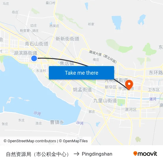 自然资源局（市公积金中心） to Pingdingshan map