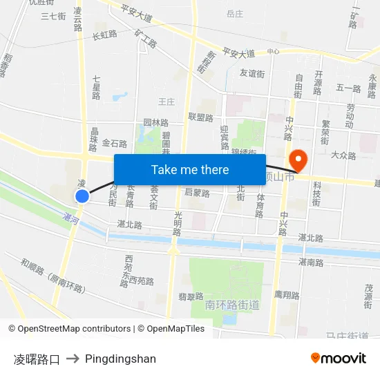 Lingxu Intersection to Pingdingshan map