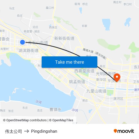 伟太公司 to Pingdingshan map