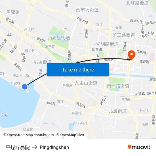 平煤疗养院 to Pingdingshan map