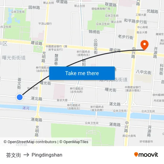 荟文街 to Pingdingshan map