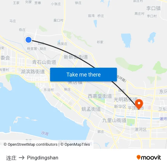 连庄 to Pingdingshan map