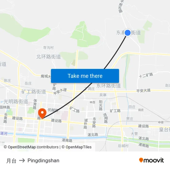 月台 to Pingdingshan map