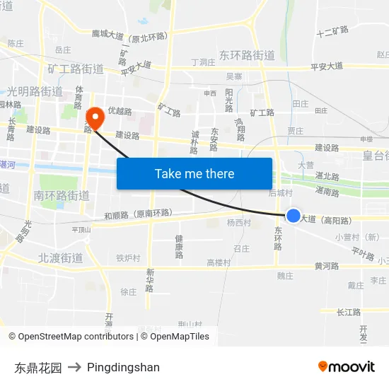 东鼎花园 to Pingdingshan map