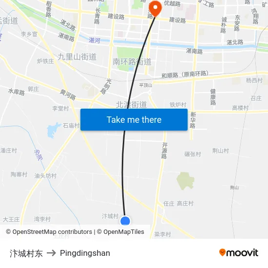 汴城村东 to Pingdingshan map