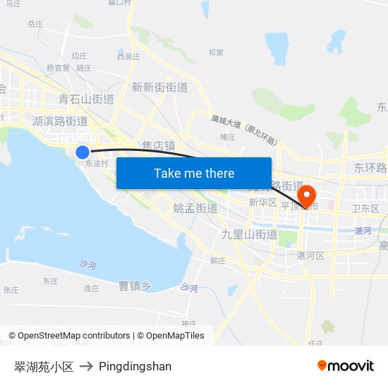 翠湖苑小区 to Pingdingshan map