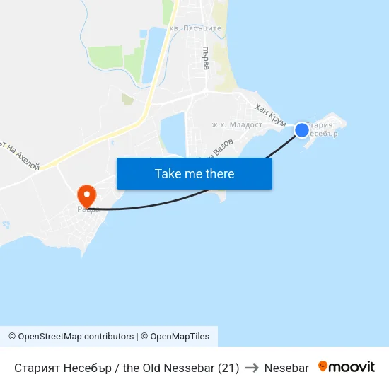 Старият Несебър / the Old Nessebar (21) to Nesebar map
