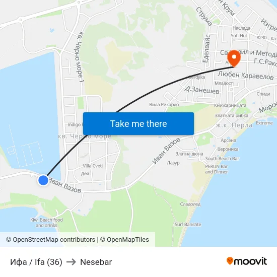 Ифа / Ifa (36) to Nesebar map