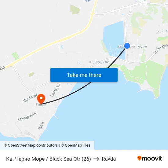 Кв. Черно Море / Black Sea Qtr (26) to Ravda map