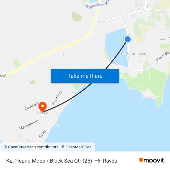 Кв. Черно Море / Black Sea Qtr (25) to Ravda map
