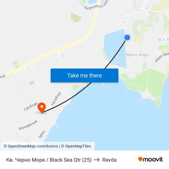 Кв. Черно Море / Black Sea Qtr (25) to Ravda map