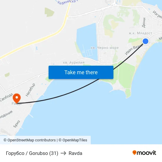 Горубсо / Gorubso (31) to Ravda map