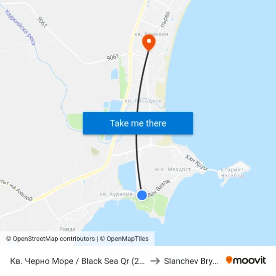 Кв. Черно Море / Black Sea Qr (28) to Slanchev Bryag map