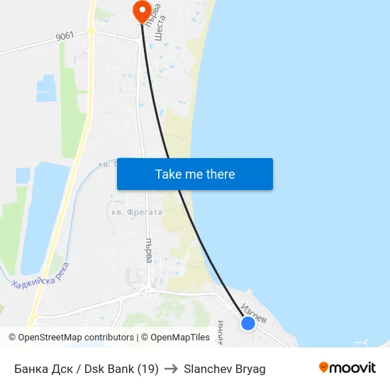 Банка Дск / Dsk Bank (19) to Slanchev Bryag map