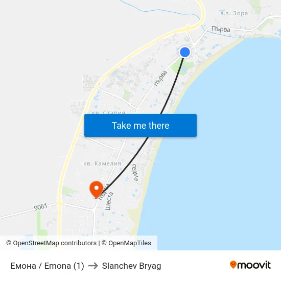 Емона / Emona (1) to Slanchev Bryag map