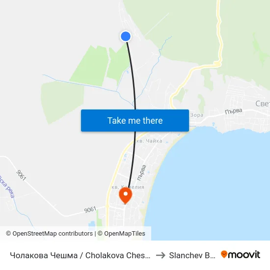 Чолакова Чешма / Cholakova Cheshma (44) to Slanchev Bryag map
