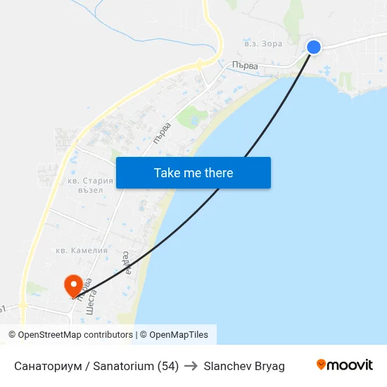 Санаториум / Sanatorium (54) to Slanchev Bryag map
