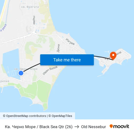 Кв. Черно Море / Black Sea Qtr (26) to Old Nessebur map