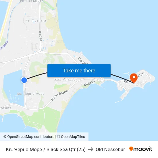 Кв. Черно Море / Black Sea Qtr (25) to Old Nessebur map