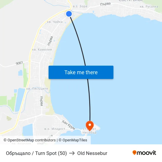 Обръщало / Turn Spot (50) to Old Nessebur map