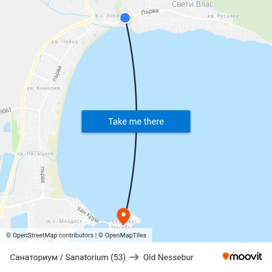 Санаториум / Sanatorium (53) to Old Nessebur map