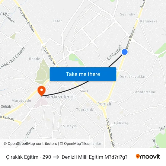 Çıraklık Eğitim - 290 to Denizli Milli Egitim M?d?rl?g? map