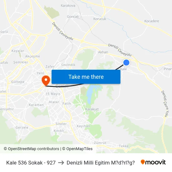 Kale 536 Sokak - 927 to Denizli Milli Egitim M?d?rl?g? map