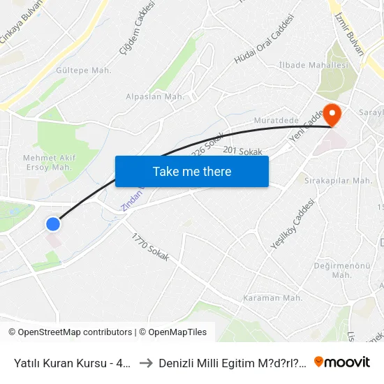 Yatılı Kuran Kursu - 430 to Denizli Milli Egitim M?d?rl?g? map