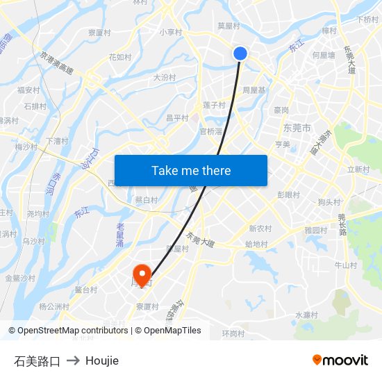 石美路口 to Houjie map