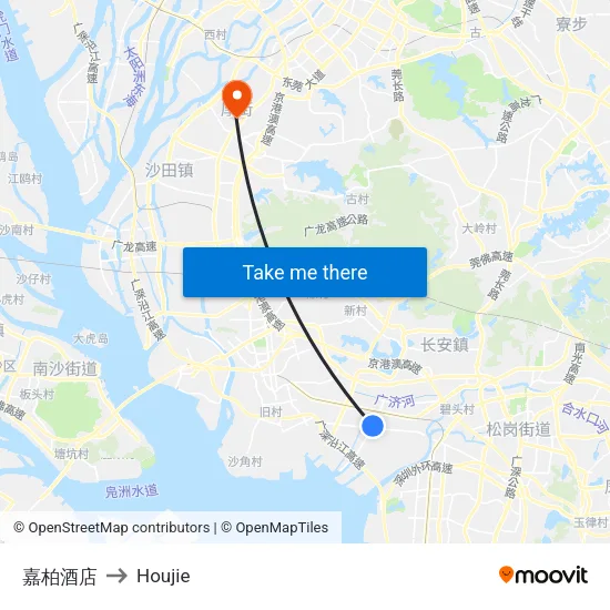 嘉柏酒店 to Houjie map