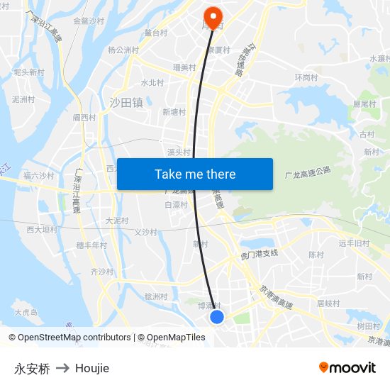 永安桥 to Houjie map