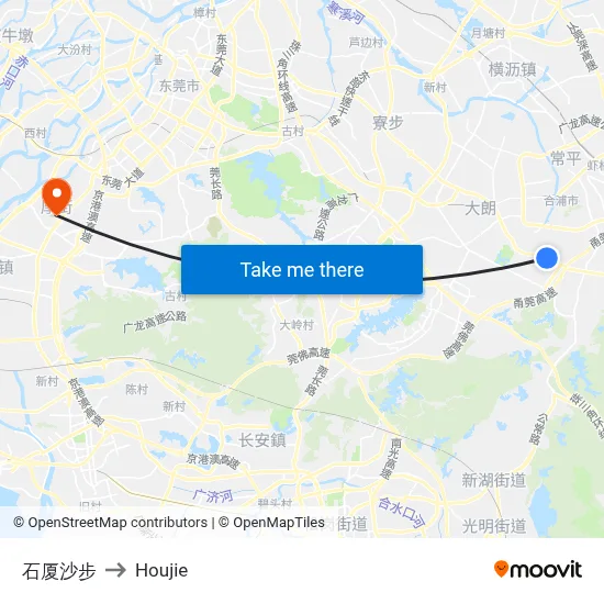Shixia Shabu to Houjie map