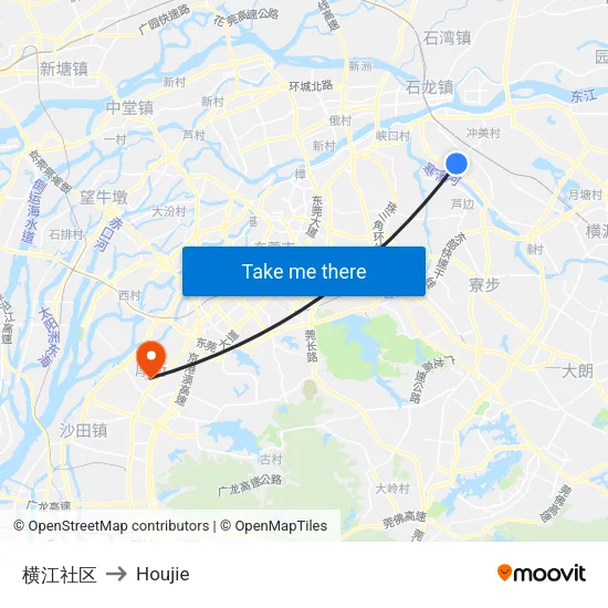 Hengjiang Community to Houjie map