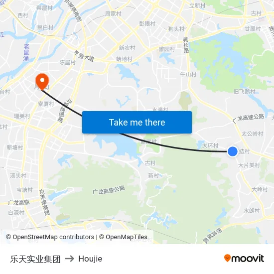 乐天实业集团 to Houjie map