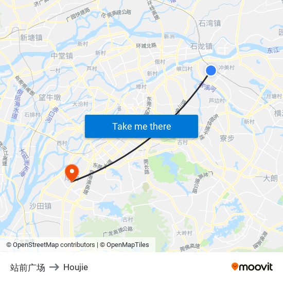 站前广场 to Houjie map