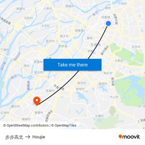 步步高北 to Houjie map