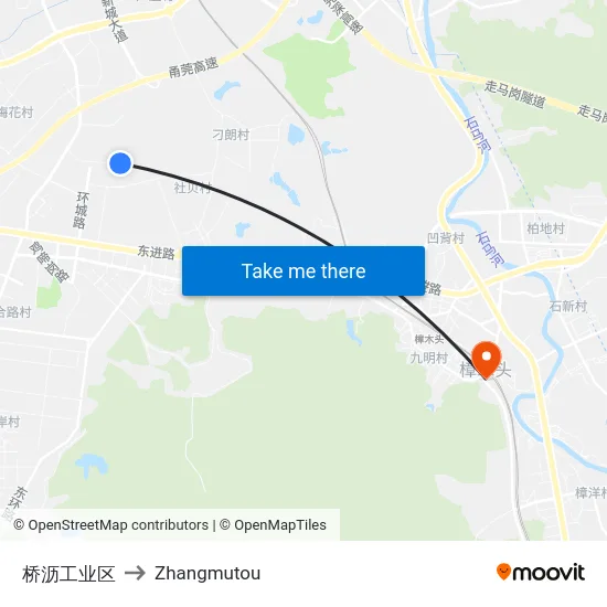 桥沥工业区 to Zhangmutou map