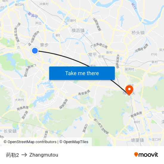 药勒2 to Zhangmutou map
