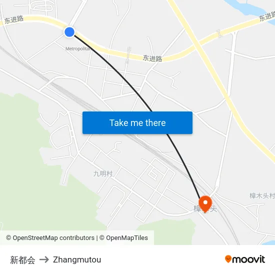 新都会 to Zhangmutou map