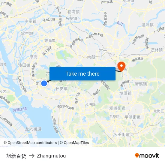 Xuxin Department Store to Zhangmutou map