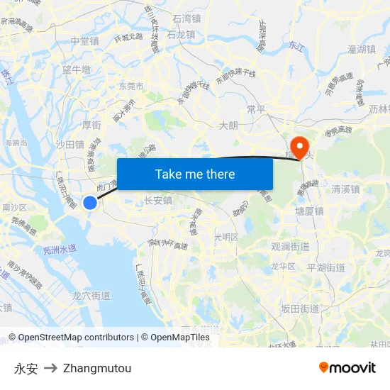 永安 to Zhangmutou map