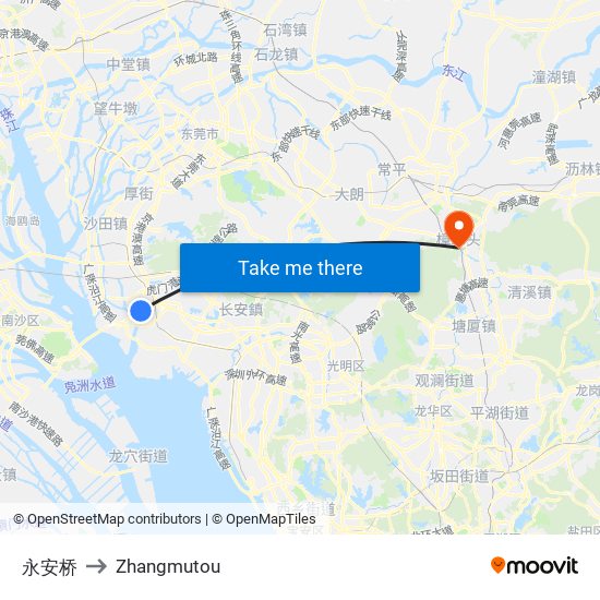 永安桥 to Zhangmutou map