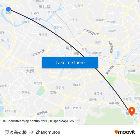 粟边高架桥 to Zhangmutou map