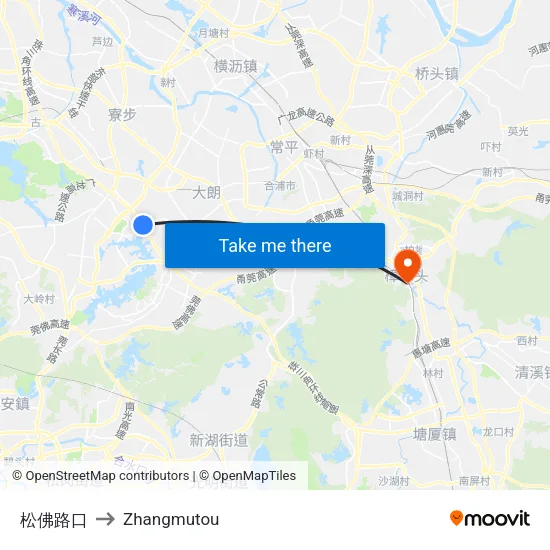 Songfo Intersection to Zhangmutou map