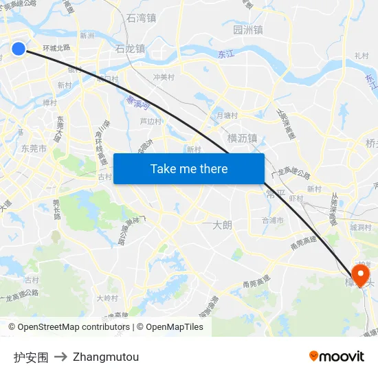 护安围 to Zhangmutou map